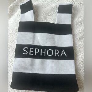 Sephora Black and White Striped Tote Bag